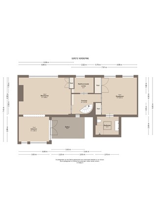 Floorplan - Bergstraat 66, 4141 BW Leerdam